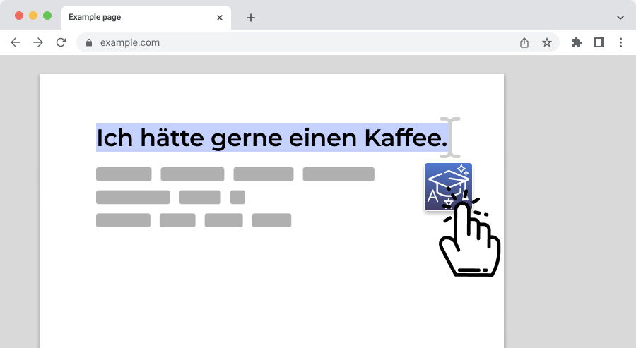 Using text selection feature